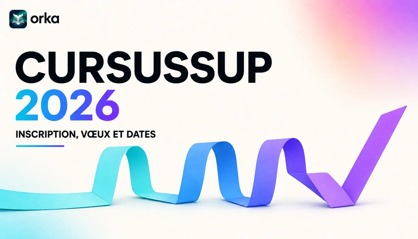 Illustration abstraite pour l'article « CursusSup 2026 : Inscription, Vœux et Dates » — a minimal mathematical function graph.