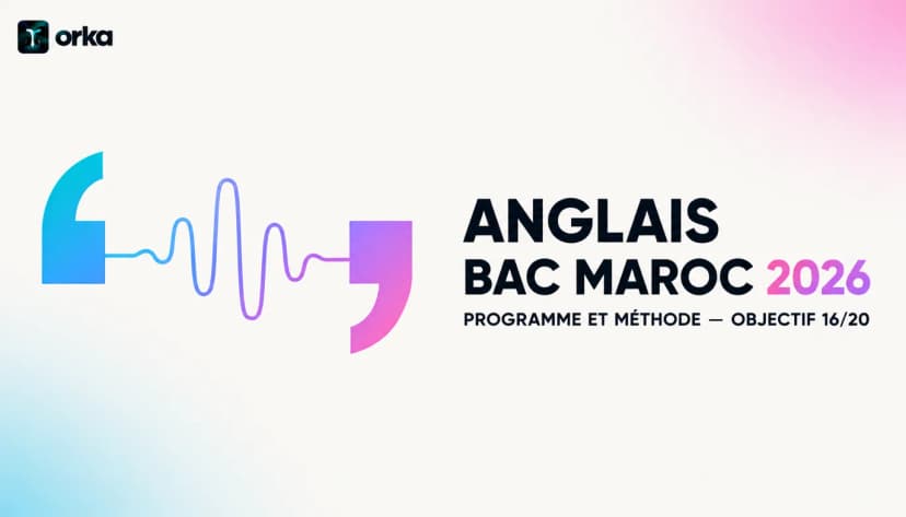 Illustration abstraite pour l'article « Anglais Bac Maroc 2026 : Programme et Méthode 16/20 » — a single abstract shape symbolizing progress.