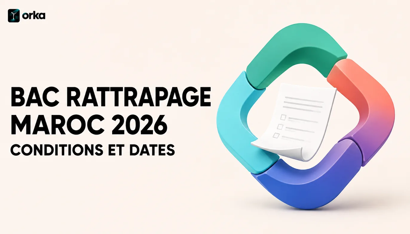 Illustration abstraite pour l'article « Bac Rattrapage Maroc 2026 : Conditions et Dates » — a minimal calendar and timeline element.