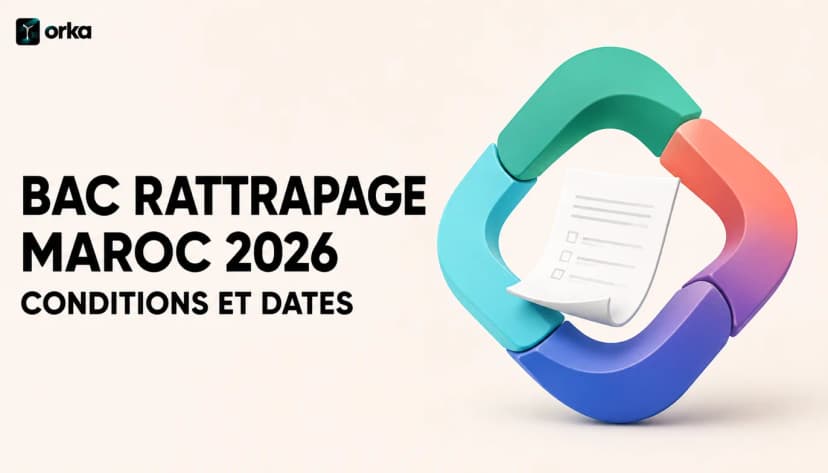 Illustration abstraite pour l'article « Bac Rattrapage Maroc 2026 : Conditions et Dates » — a minimal calendar and timeline element.