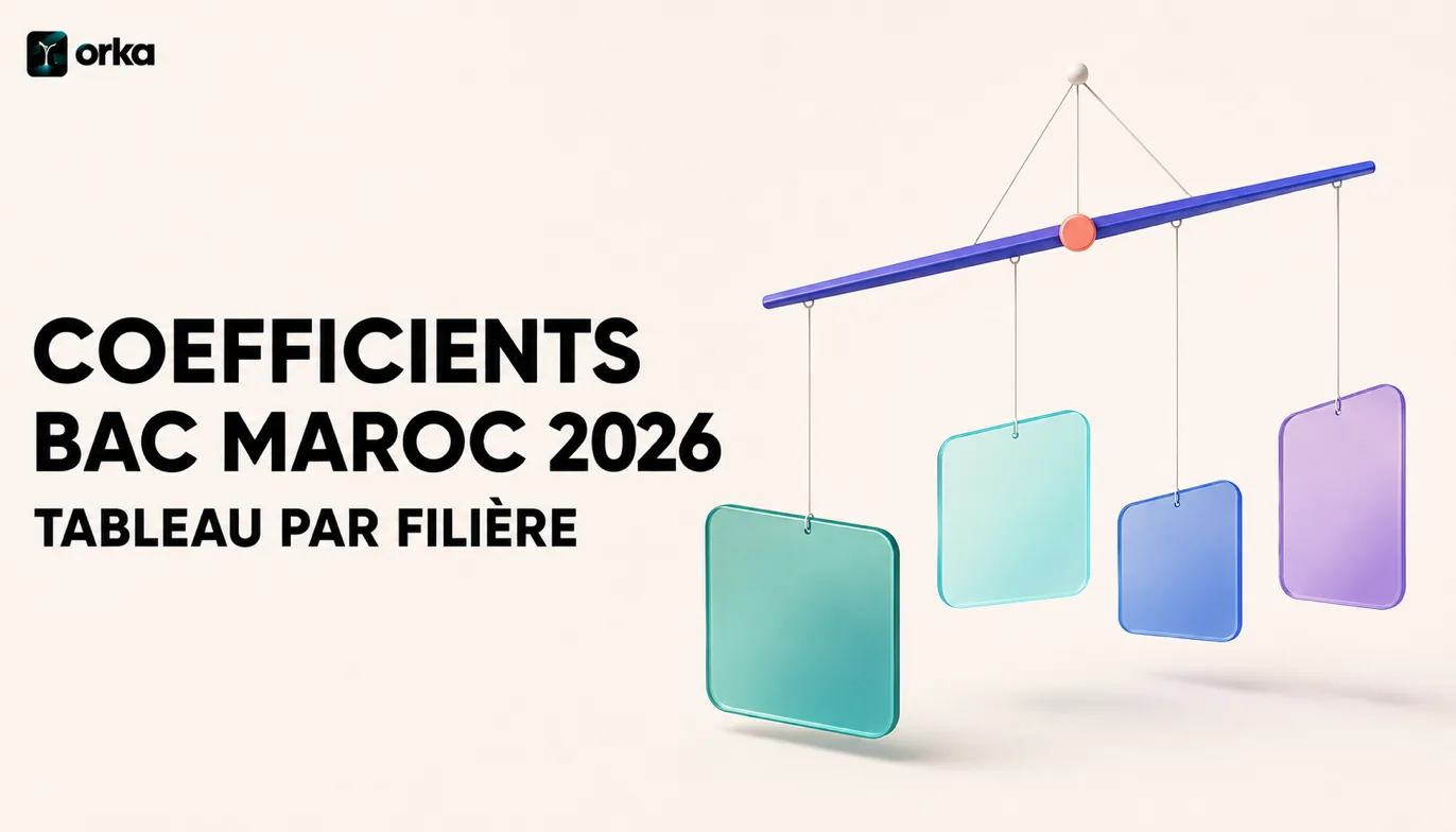 Illustration abstraite pour l'article « Coefficients Bac Maroc 2026 : Tableau par Filière » — a minimal calendar and timeline element.