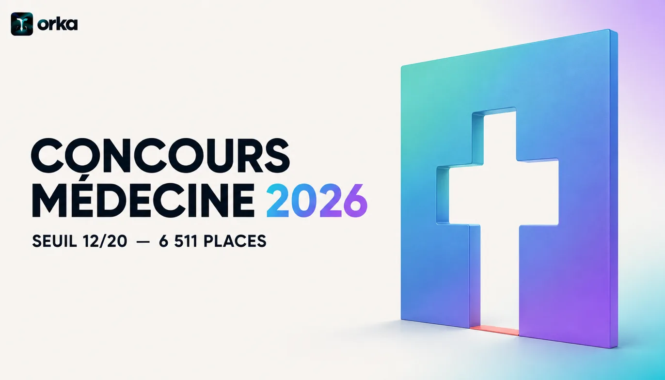 Illustration abstraite pour l'article « Concours Médecine 2026 : Seuil 12/20, 6 511 Places » — a minimal calendar and timeline element.