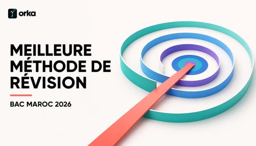 Illustration abstraite pour l'article « Meilleure Méthode de Révision Bac Maroc 2026 » — a single abstract shape symbolizing progress.