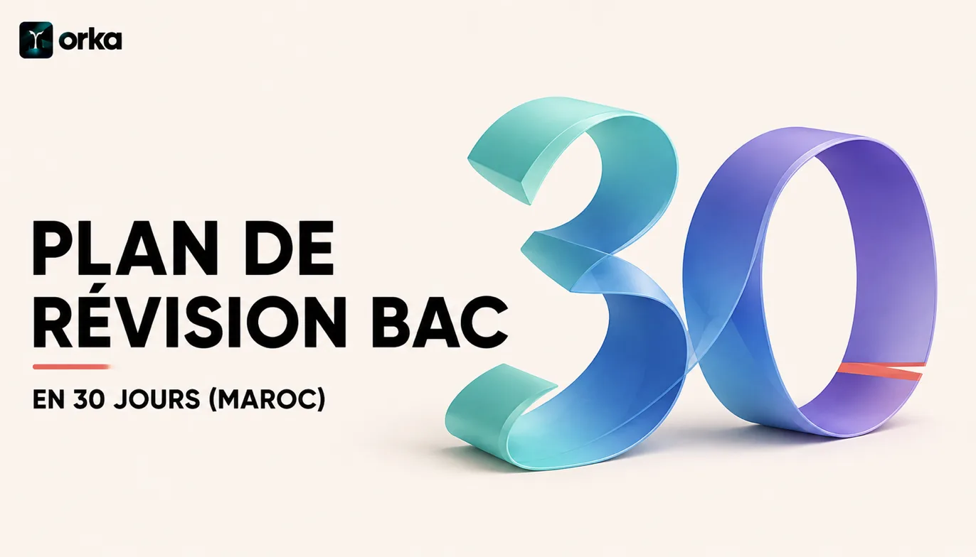 Illustration abstraite pour l'article « Plan de Révision Bac en 30 Jours (Maroc) » — a single abstract shape symbolizing progress.