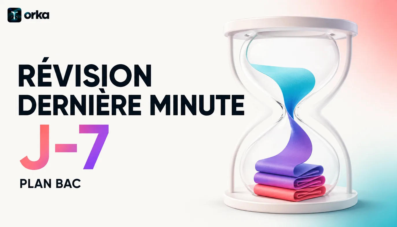 Illustration abstraite pour l'article « Révision Dernière Minute Bac : Plan à J-7 » — a single abstract shape symbolizing progress.