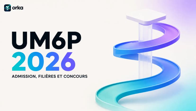 Illustration abstraite pour l'article « UM6P 2026 : Admission, Filières et Concours » — a minimal calendar and timeline element.